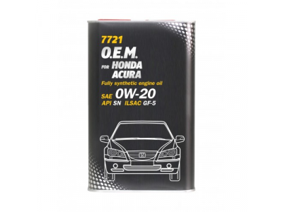 MANNOL 7721 O.E.M. 0W-20 for Honda Acura 4L metal от MANNOL MANNOL 7721 O.E.M. 0W-20 for Honda Acura 4L metal