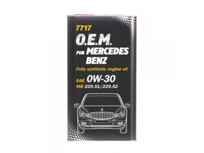 MANNOL 7717 O.E.M. 0W-30 for Mercedes Benz 4L metal от MANNOL MANNOL 7717 O.E.M. 0W-30 for Mercedes Benz 4L metal